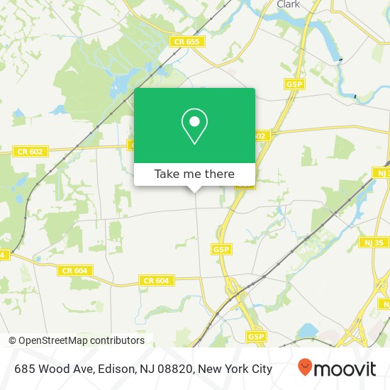 Mapa de 685 Wood Ave, Edison, NJ 08820
