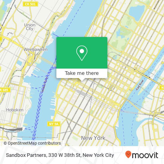 Mapa de Sandbox Partners, 330 W 38th St