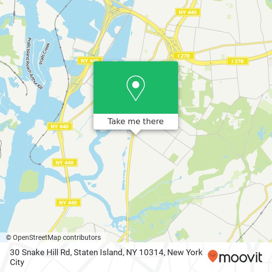 Mapa de 30 Snake Hill Rd, Staten Island, NY 10314