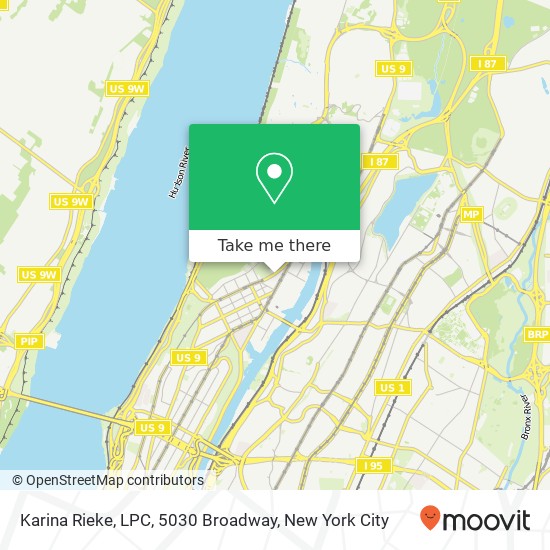 Mapa de Karina Rieke, LPC, 5030 Broadway