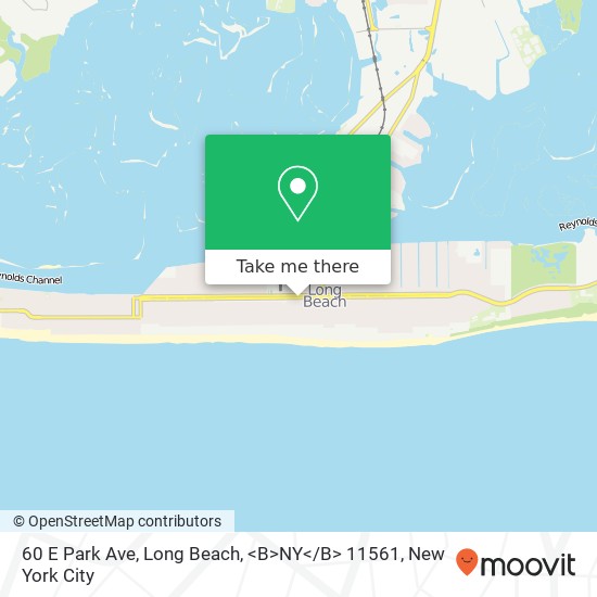Mapa de 60 E Park Ave, Long Beach, <B>NY< / B> 11561