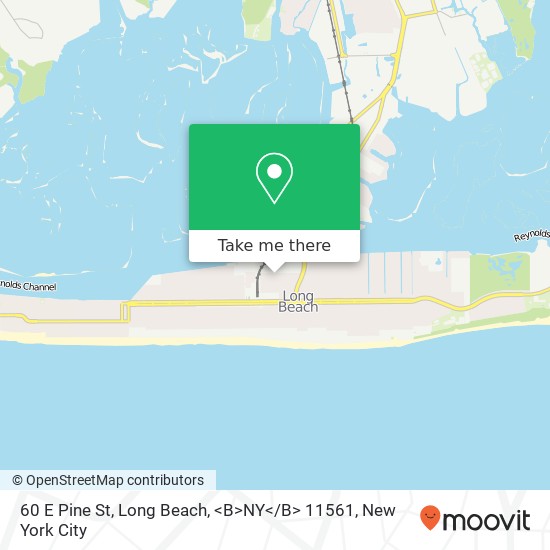 Mapa de 60 E Pine St, Long Beach, <B>NY< / B> 11561