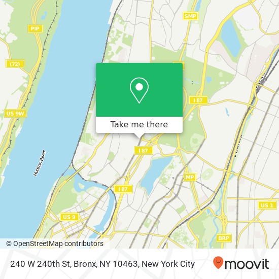 Mapa de 240 W 240th St, Bronx, NY 10463