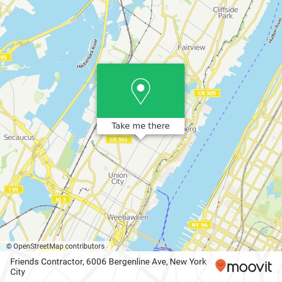 Mapa de Friends Contractor, 6006 Bergenline Ave