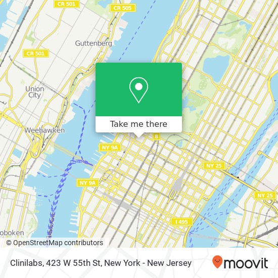 Mapa de Clinilabs, 423 W 55th St