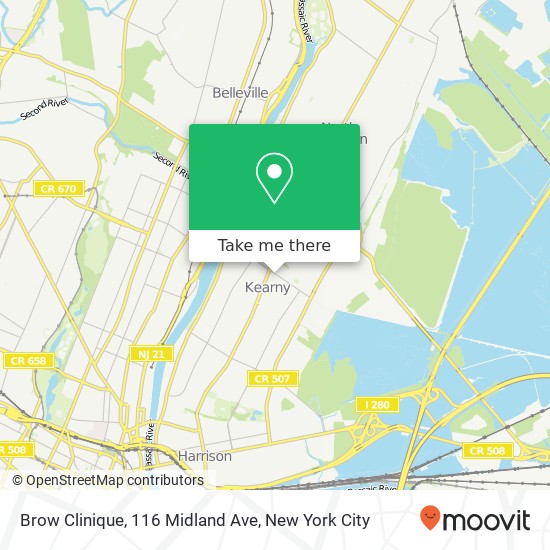 Mapa de Brow Clinique, 116 Midland Ave