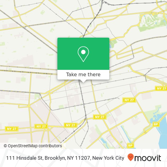 Mapa de 111 Hinsdale St, Brooklyn, NY 11207