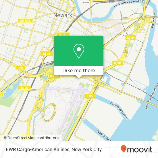 EWR Cargo-American Airlines map