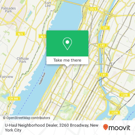 Mapa de U-Haul Neighborhood Dealer, 3260 Broadway