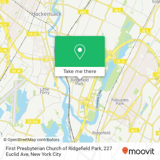 Mapa de First Presbyterian Church of Ridgefield Park, 227 Euclid Ave