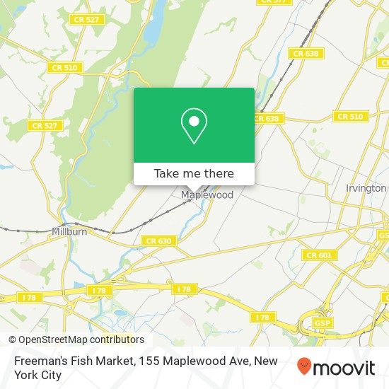 Mapa de Freeman's Fish Market, 155 Maplewood Ave
