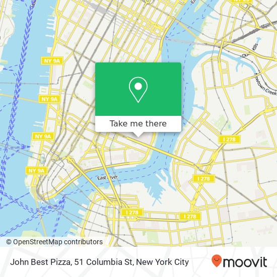 Mapa de John Best Pizza, 51 Columbia St