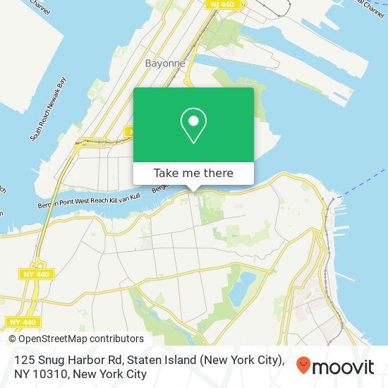 Mapa de 125 Snug Harbor Rd, Staten Island (New York City), NY 10310