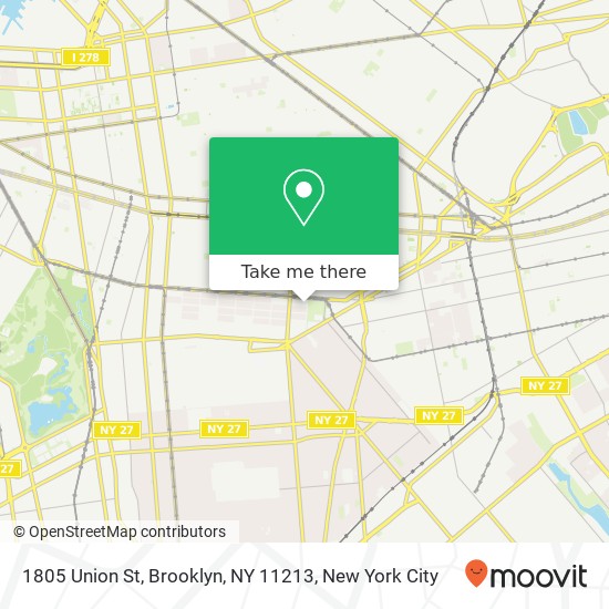 Mapa de 1805 Union St, Brooklyn, NY 11213