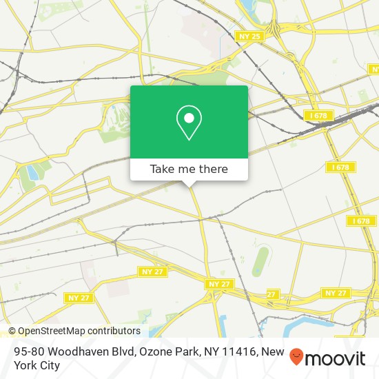 Mapa de 95-80 Woodhaven Blvd, Ozone Park, NY 11416