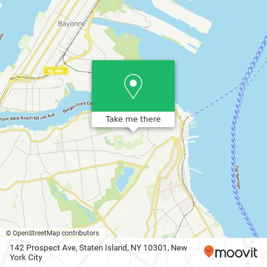 Mapa de 142 Prospect Ave, Staten Island, NY 10301