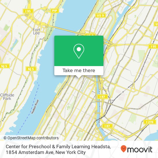 Center for Preschool & Family Learning Headsta, 1854 Amsterdam Ave map