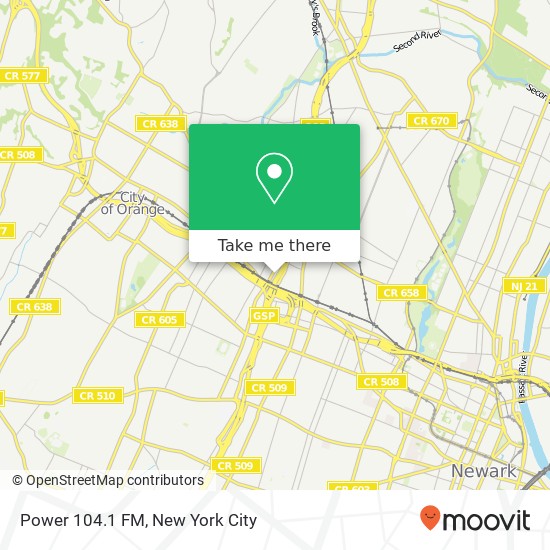 Power 104.1 FM map