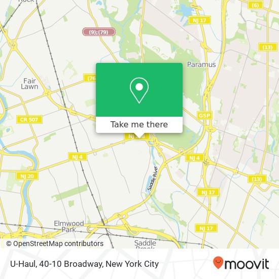 U-Haul, 40-10 Broadway map