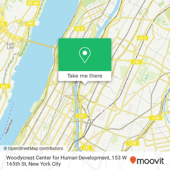 Woodycrest Center for Human Development, 153 W 165th St map