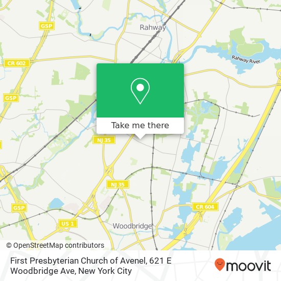 Mapa de First Presbyterian Church of Avenel, 621 E Woodbridge Ave