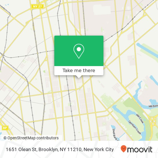 Mapa de 1651 Olean St, Brooklyn, NY 11210