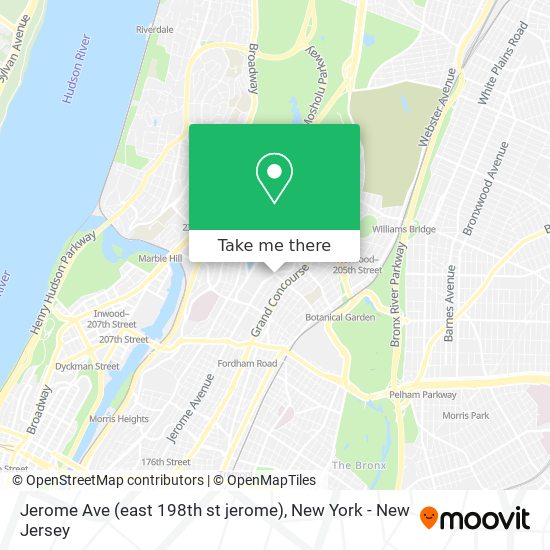 Jerome Ave (east 198th st jerome) map