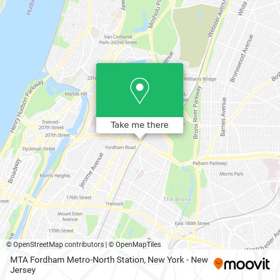 MTA Fordham Metro-North Station map