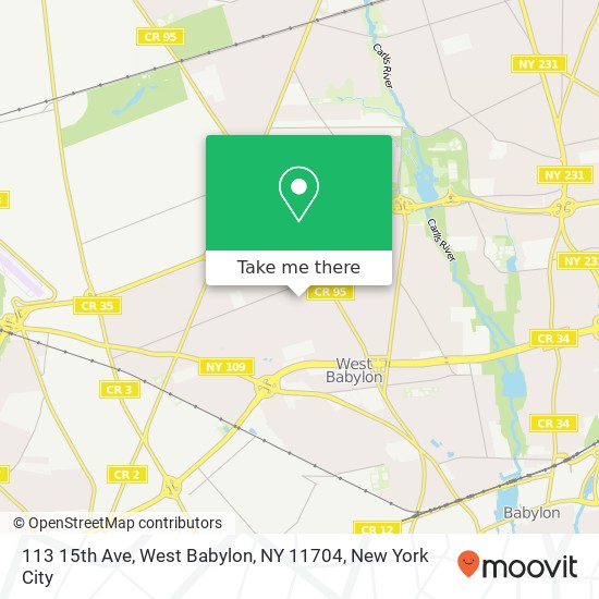Mapa de 113 15th Ave, West Babylon, NY 11704