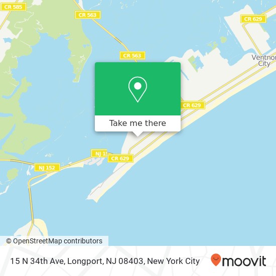 Mapa de 15 N 34th Ave, Longport, NJ 08403