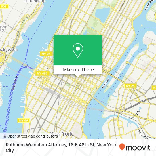 Mapa de Ruth Ann Weinstein Attorney, 18 E 48th St