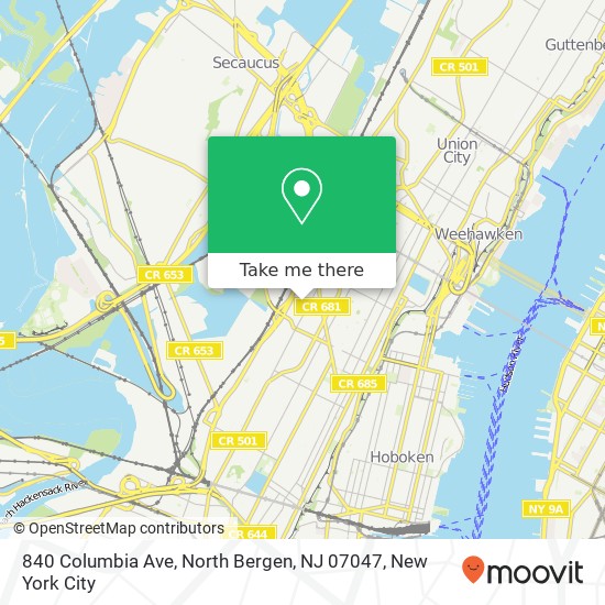840 Columbia Ave, North Bergen, NJ 07047 map