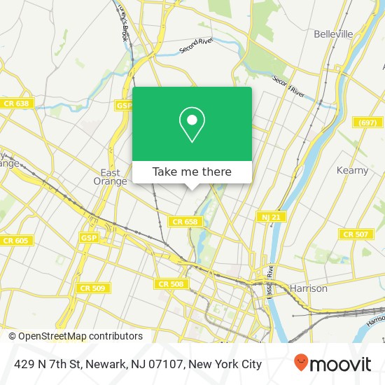 Mapa de 429 N 7th St, Newark, NJ 07107