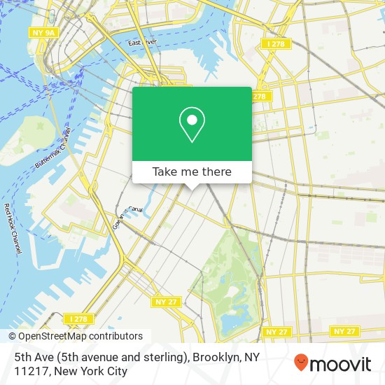 Mapa de 5th Ave (5th avenue and sterling), Brooklyn, NY 11217