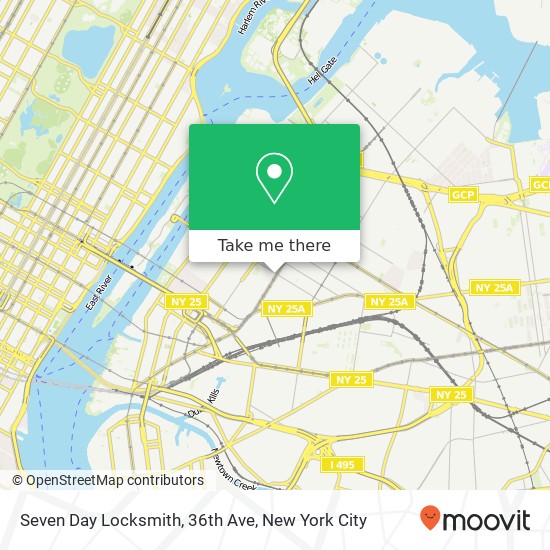 Seven Day Locksmith, 36th Ave map