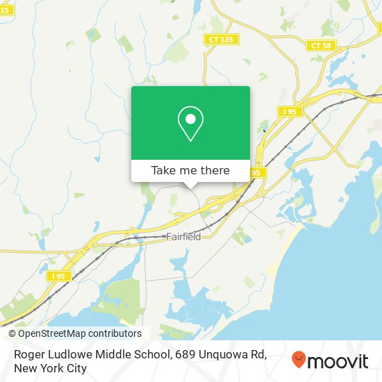 Roger Ludlowe Middle School, 689 Unquowa Rd map