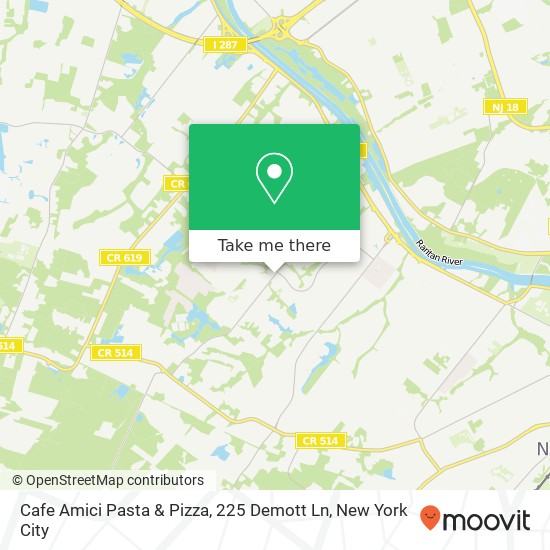 Mapa de Cafe Amici Pasta & Pizza, 225 Demott Ln