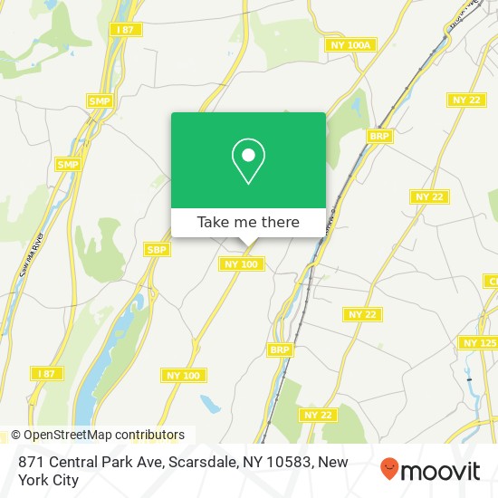 871 Central Park Ave, Scarsdale, NY 10583 map