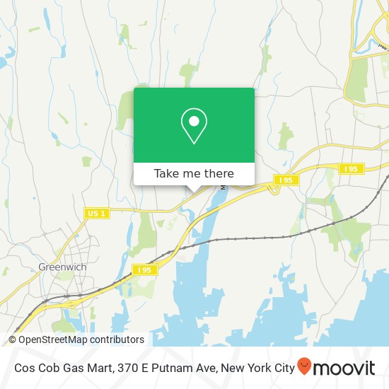 Mapa de Cos Cob Gas Mart, 370 E Putnam Ave