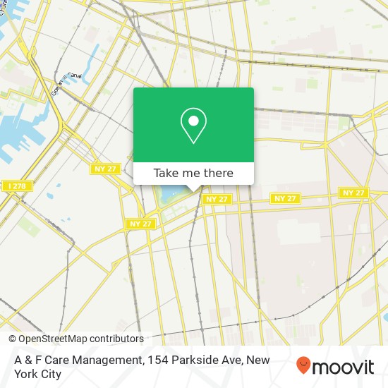 Mapa de A & F Care Management, 154 Parkside Ave