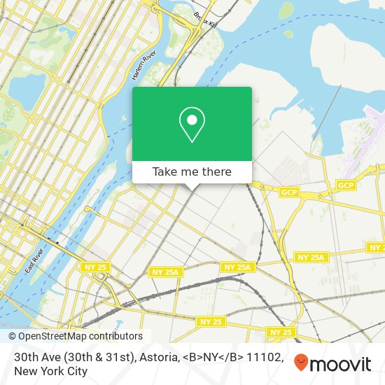 30th Ave (30th & 31st), Astoria, <B>NY< / B> 11102 map