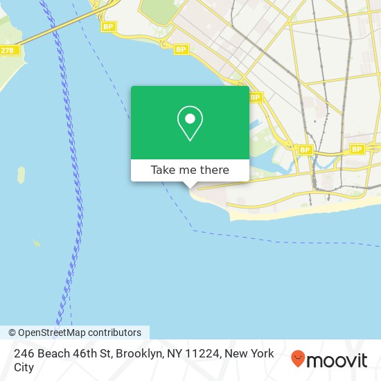 Mapa de 246 Beach 46th St, Brooklyn, NY 11224