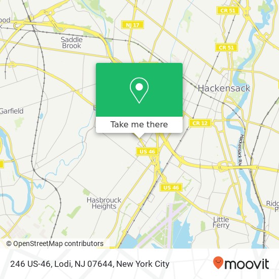 Mapa de 246 US-46, Lodi, NJ 07644