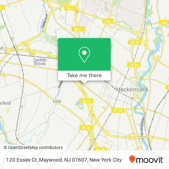 Mapa de 120 Essex Ct, Maywood, NJ 07607