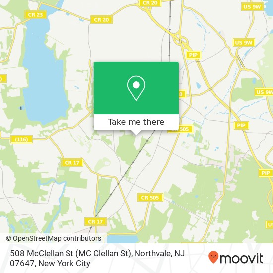 Mapa de 508 McClellan St (MC Clellan St), Northvale, NJ 07647