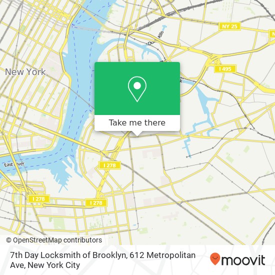 7th Day Locksmith of Brooklyn, 612 Metropolitan Ave map