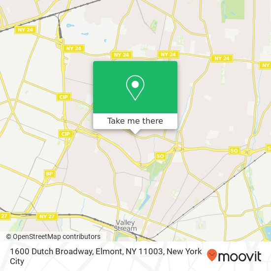 Mapa de 1600 Dutch Broadway, Elmont, NY 11003