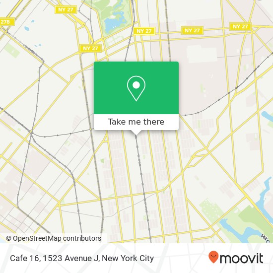 Mapa de Cafe 16, 1523 Avenue J