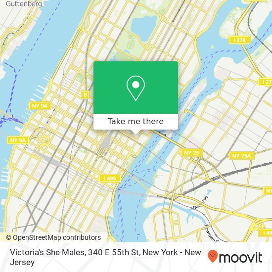 Mapa de Victoria's She Males, 340 E 55th St