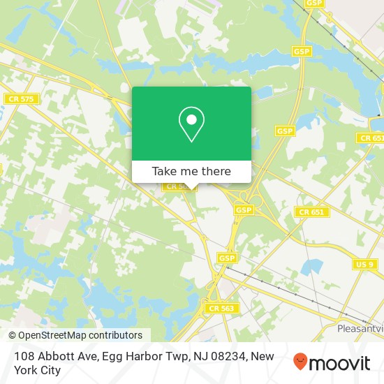 Mapa de 108 Abbott Ave, Egg Harbor Twp, NJ 08234